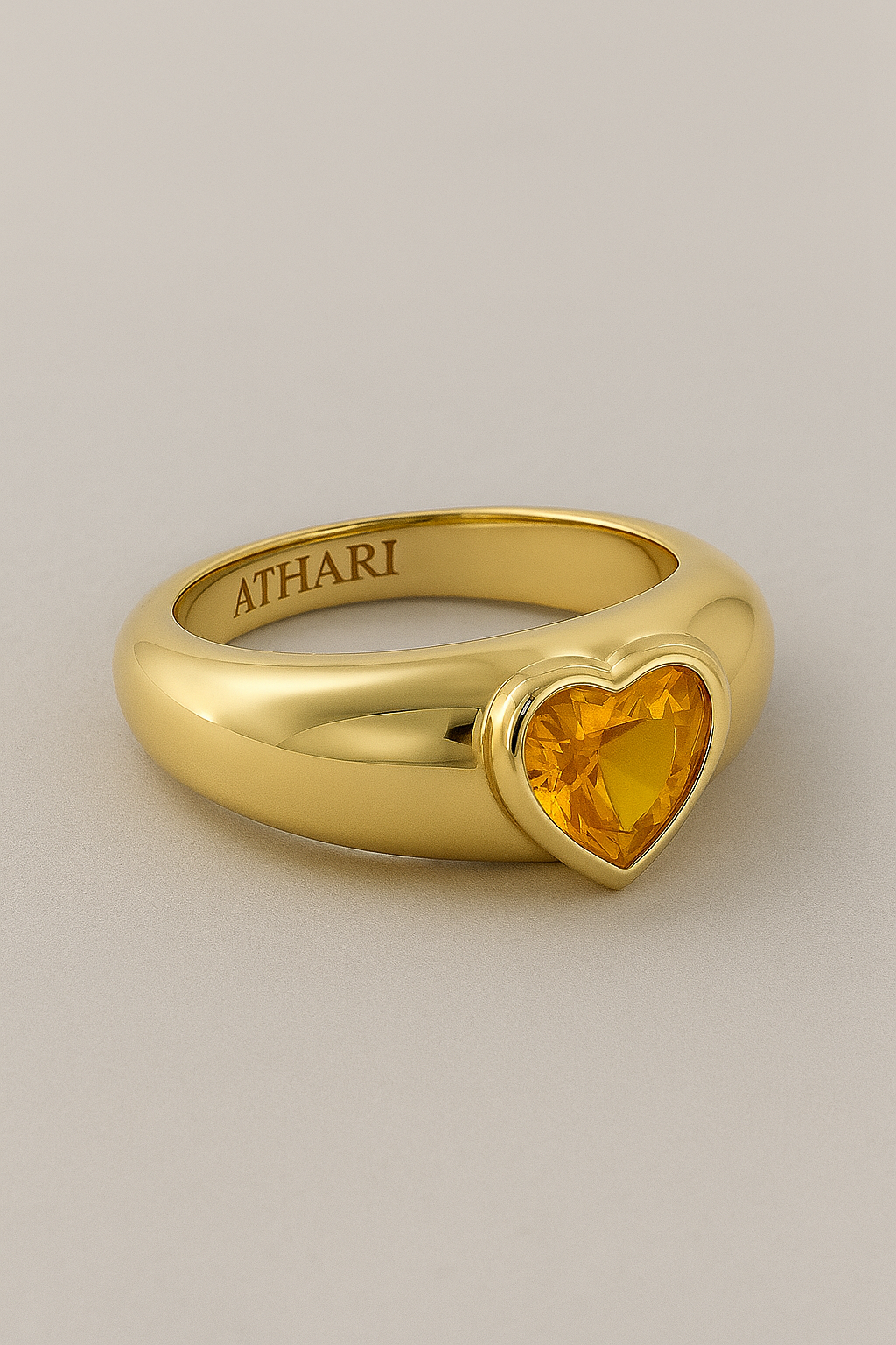 BIRTHSTONE HEART RING